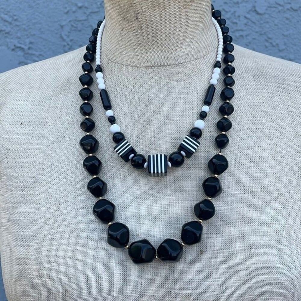 New Wave Necklace set Pop art beaded necklace 80s jewelry